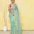 Sky blue cotton silk jamdani saree without blouse