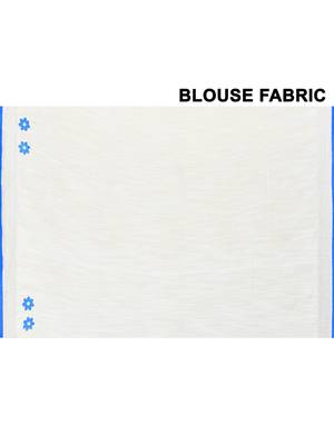 white exclusive applique saree with blouse piece 5