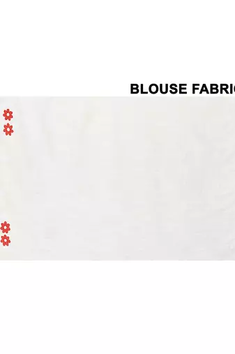 white exclusive applique saree with blouse piece