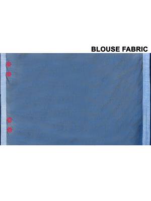  royal blue exclusive applique saree with blouse piece 5