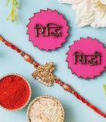 Ganesha Rakhi For Brother With Riddhi-Siddhi Sticker for Home Decor