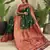 Green soft Paithani silk blend saree with zari weaving meenakari design