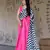 Pink Printed Satin Saree with Blouse Piece