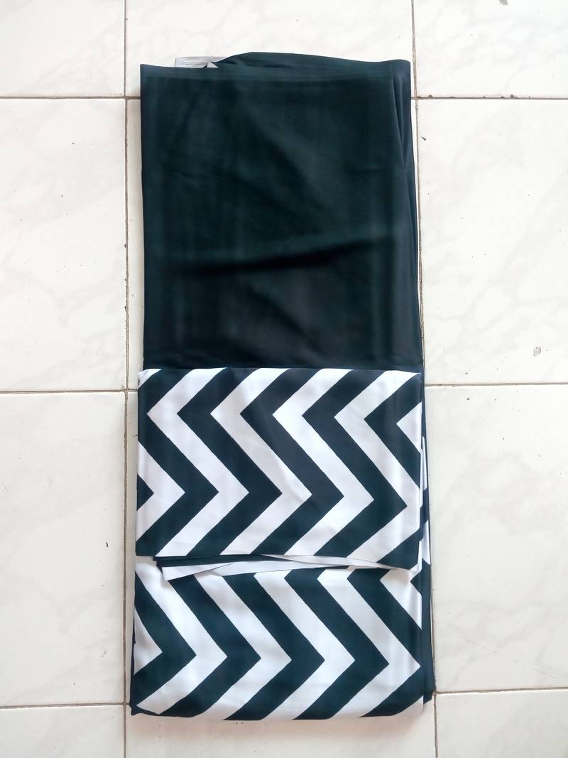 Blackish Green Printed Satin Saree with Blouse Piece