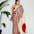 Red Printed Satin Saree with Blouse Piece
