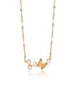 White color stainless steel  gold plated demi fine pendant