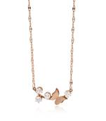 White color stainless steel  gold plated demi fine pendant