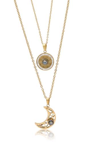 Gold color stainless steel  gold plated demi fine pendant