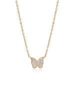 Gold color butterfly shape stainless steel  gold plated american diamond demi fine pendant
