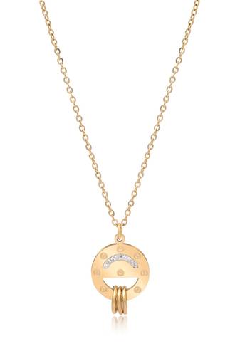 Gold color stainless steel  gold plated demi fine pendant