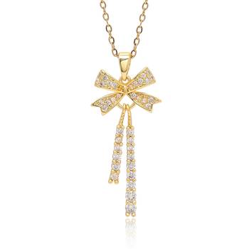 Gold color stainless steel  gold plated demi fine pendant 2