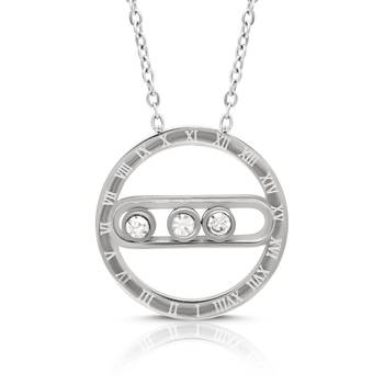 Silver color stainless steel silver plated demi fine pendant 2