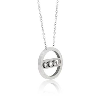 Silver color stainless steel silver plated demi fine pendant 3