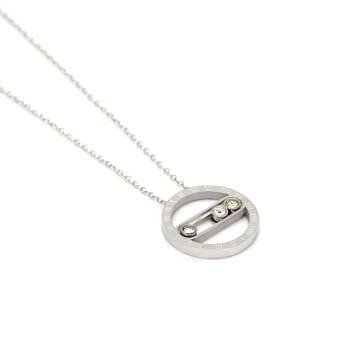 Silver color stainless steel silver plated demi fine pendant 4
