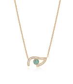 Blue color stainless steel  gold plated demi fine pendant