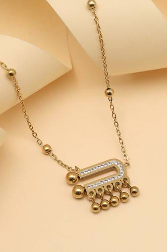 Gold color stainless steel  gold plated demi fine pendant