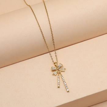 Gold color stainless steel  gold plated demi fine pendant 6