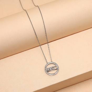 Silver color stainless steel silver plated demi fine pendant 6