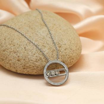 Silver color stainless steel silver plated demi fine pendant 7
