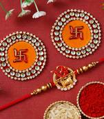 Mahakal Rakhi for Brother with 2 Swastick Wall Sticker |Rakhi for Brother and Bhabhi