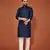 Navy blue soft cotton embroidery sequance work kurta pajama set