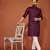 Wine soft cotton embroidery sequance work kurta pajama set