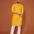 Yellow soft cotton embroidery sequance work kurta pajama set