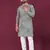 Grey viscose rayon chikankari lucknowi embroidered work kurta pajama set