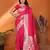 Pink banarasi silk blend saree with weaving work
