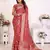 Dark red soft satin silk blend bandhej print saree with kanchi zari weaving border