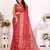 Red soft satin silk blend bandhej print saree with kanchi zari weaving border