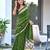 Green printed cotton saree with blouse piece