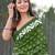 Green printed cotton saree with blouse piece