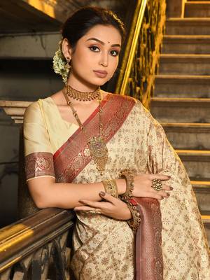 maroon Banarasi Silk woven zari work tassel saree 2