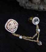 Enamelled beauty two-finger ring