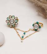 Garden green two-finger ring