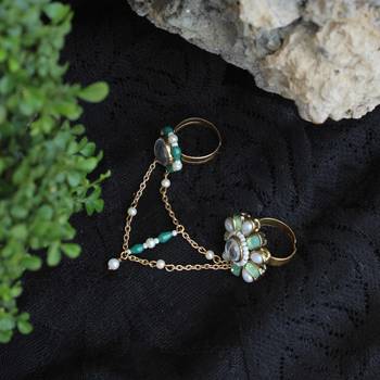 Garden green two-finger ring 5