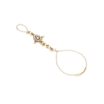 Regal kundan pearl haathphool bracelet 2