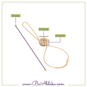 Golden pearl bloom haathphool bracelet 2