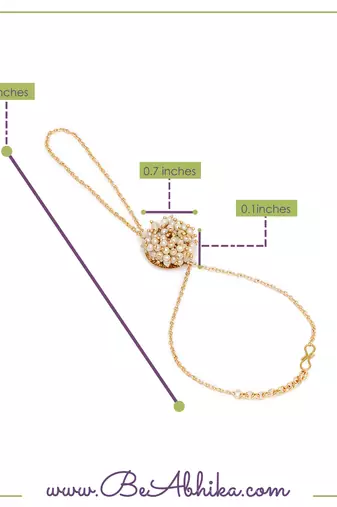 Golden pearl bloom haathphool bracelet