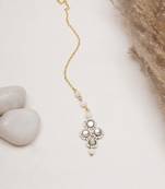 Minimalist white pearl maangtikka