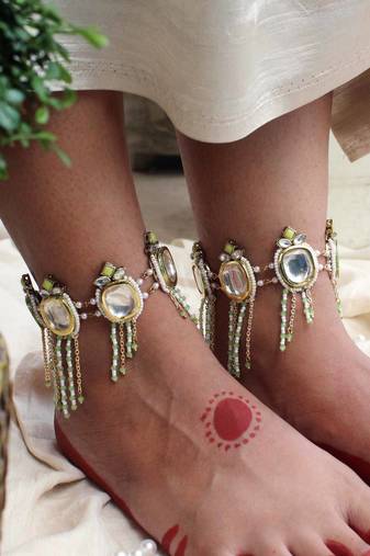 Minty winty anklet