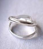 Double band adjustable sterling silver toe ring