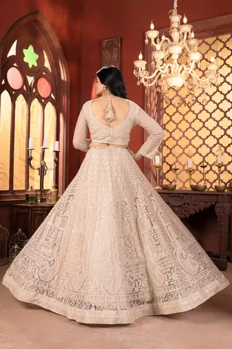 Off white Designer Wedding Lehenga Choli for Women