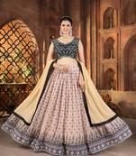 Cream Designer Wedding Lehenga Choli for Women