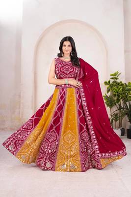 Pink Wedding Lehenga Choli for Women 1