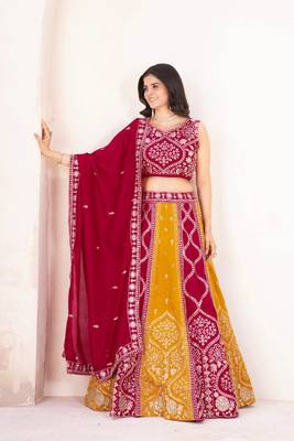 Pink Wedding Lehenga Choli for Women 4