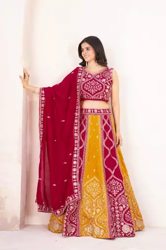 Pink Designer Wedding Lehenga Choli for Women