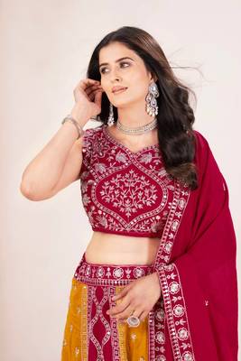 Pink Wedding Lehenga Choli for Women 5