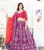 Purple Designer Wedding Lehenga Choli for Women